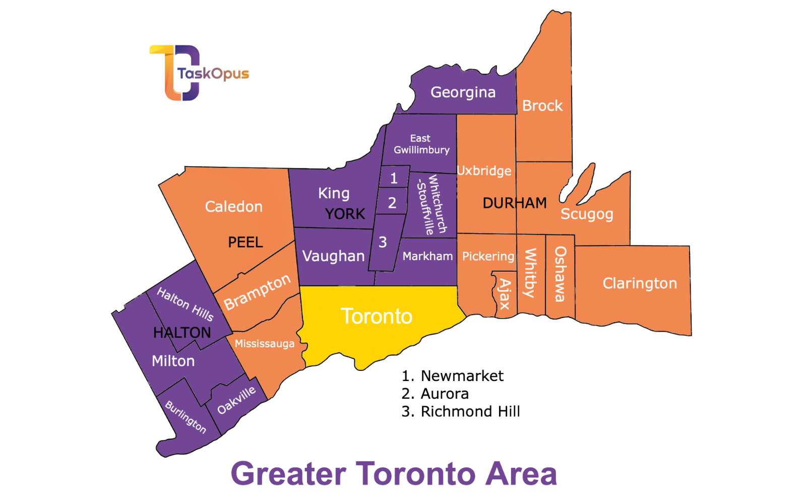 Toronto Service Area Map for Home Cleaning